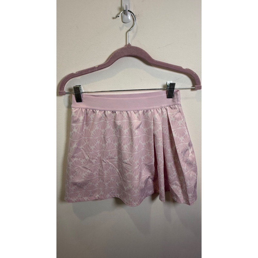 Lady Hagen Pink Seashell Print Golf Skort XS Activewear Tennis Skirt Pocket